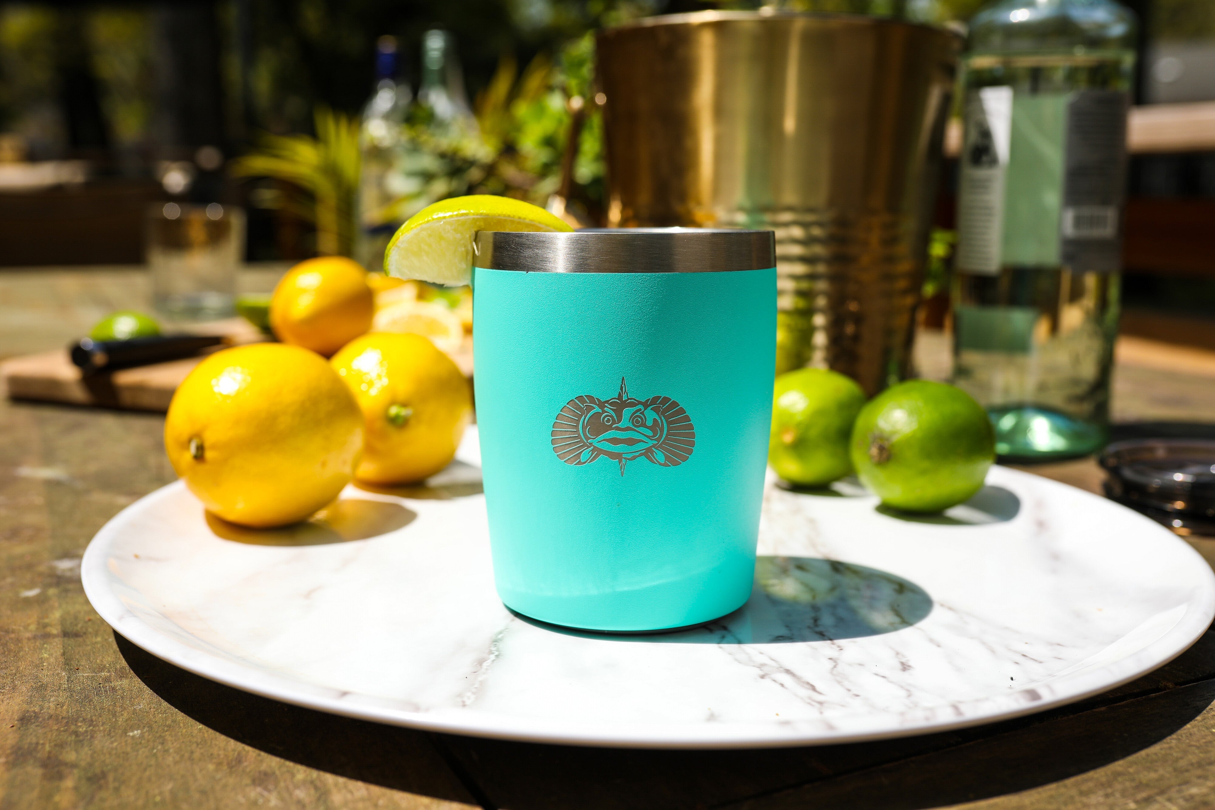 a toadfish wine chiller is shown being taken out of a bag