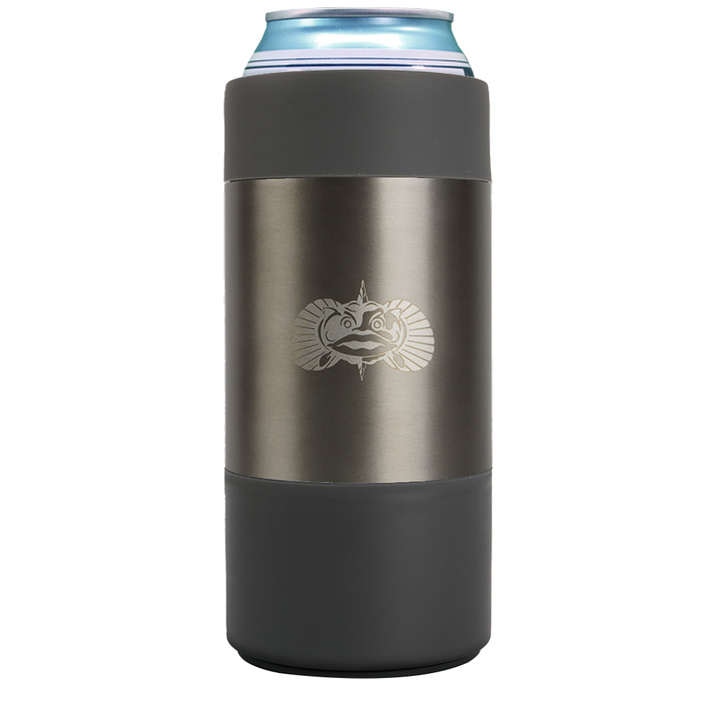 Non-Tipping 16oz Tall Can Cooler Can Coolers Toadfish Graphite No