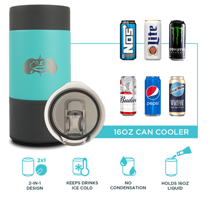 Non-Tipping 16oz Tall Can Cooler Can Coolers Toadfish 